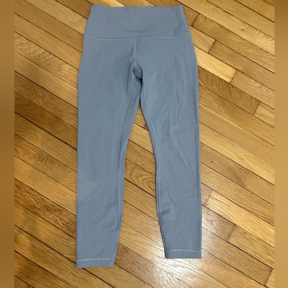 Lululemon women’s size 8 Barre3 Leggings blue pocket athleisure athletic gym - Picture 1 of 4